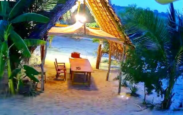 Dining area at dusk
