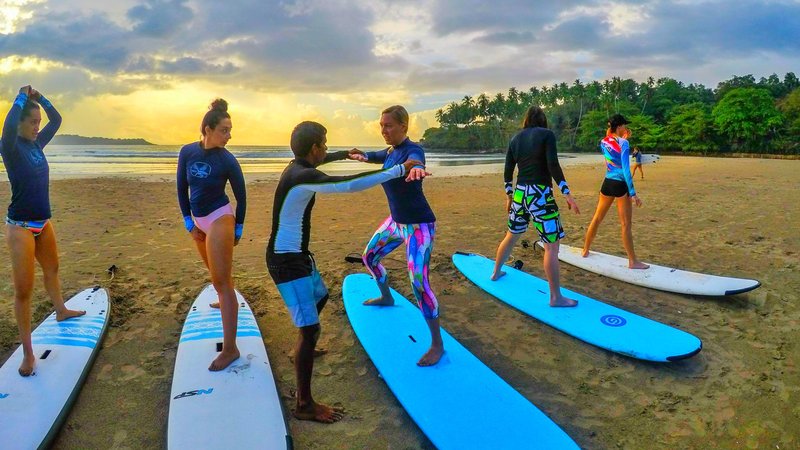 Surf lesson on the beach